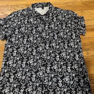 Floral Black and White Men's Shirt
